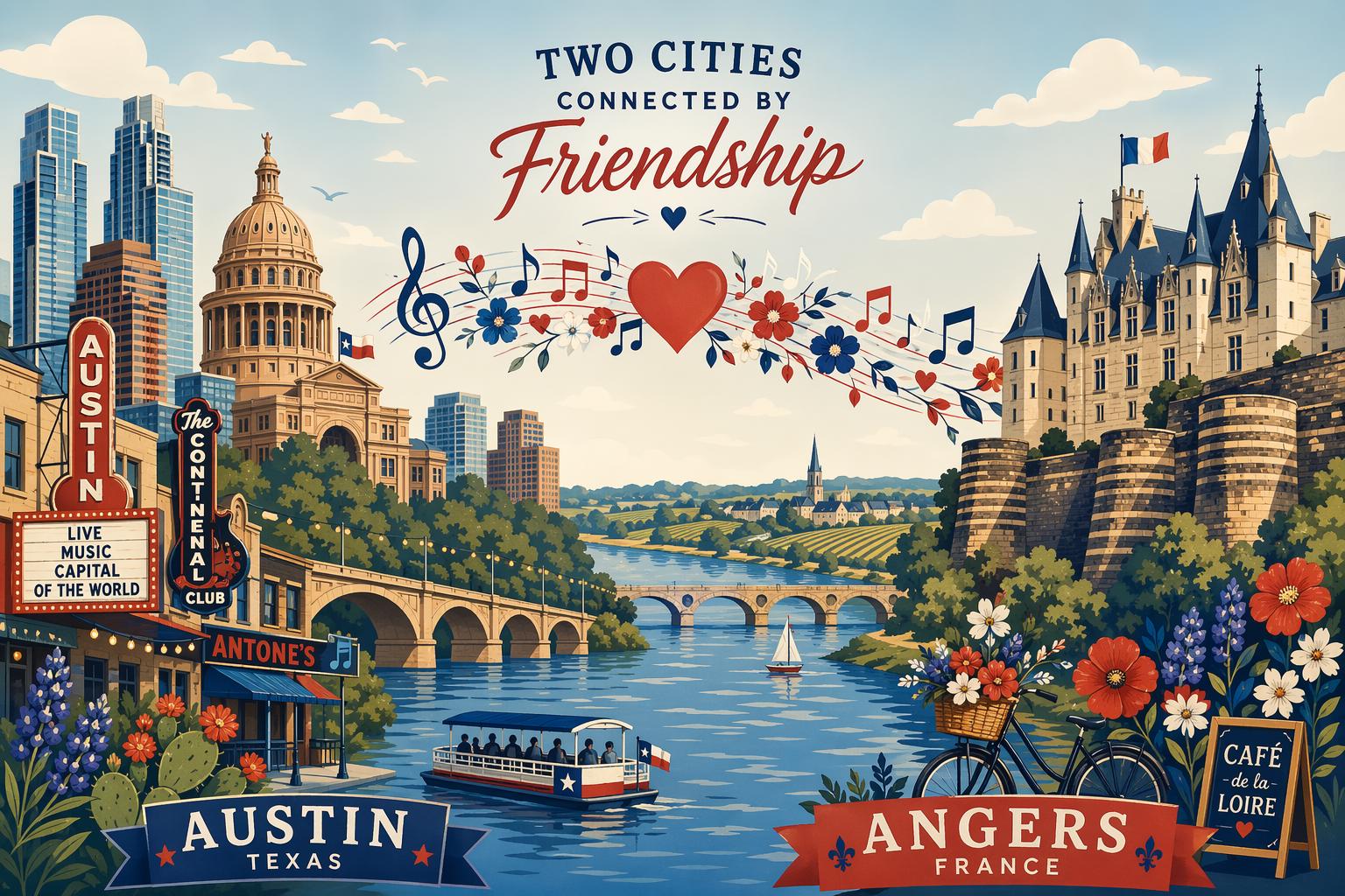 Austin and Angers connected by friendship