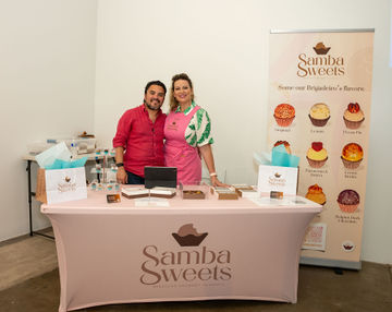 Vendor tables at the festival